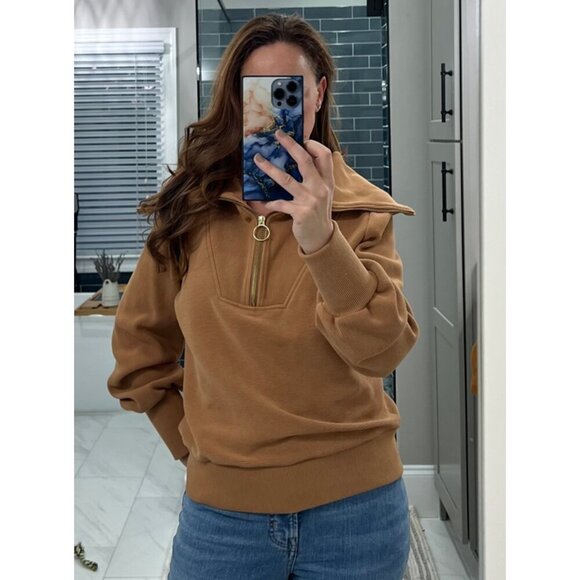 Varley Sweaters - VARLEY Vine Ottoman Half Zip Pullover in Rye Size Small